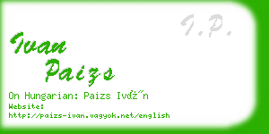 ivan paizs business card